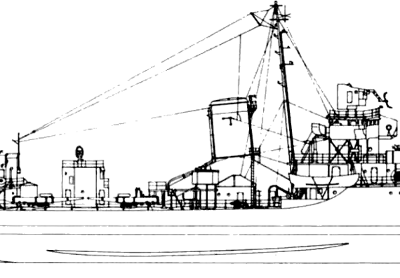 Эсминец USS DD-390 Ralph Talbot [Destroyer] - чертежи, габариты, рисунки